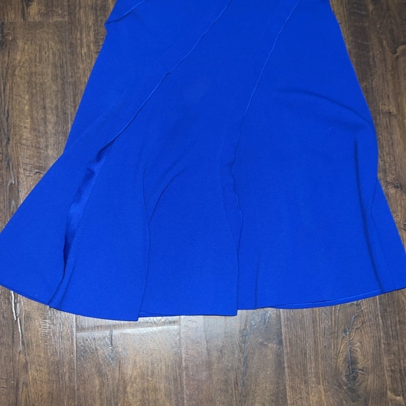 Donna Karan New York Asymmetrical Ruffle Flared Dress in Sapphire Blue Size 2 - Picture 4 of 4